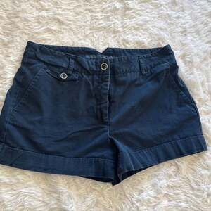 Zara Basic Navy Blue Cuffed Chino Shorts Medium